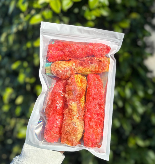 Freeze Dried Fruit Roll Ups with Chamoy & Tajin